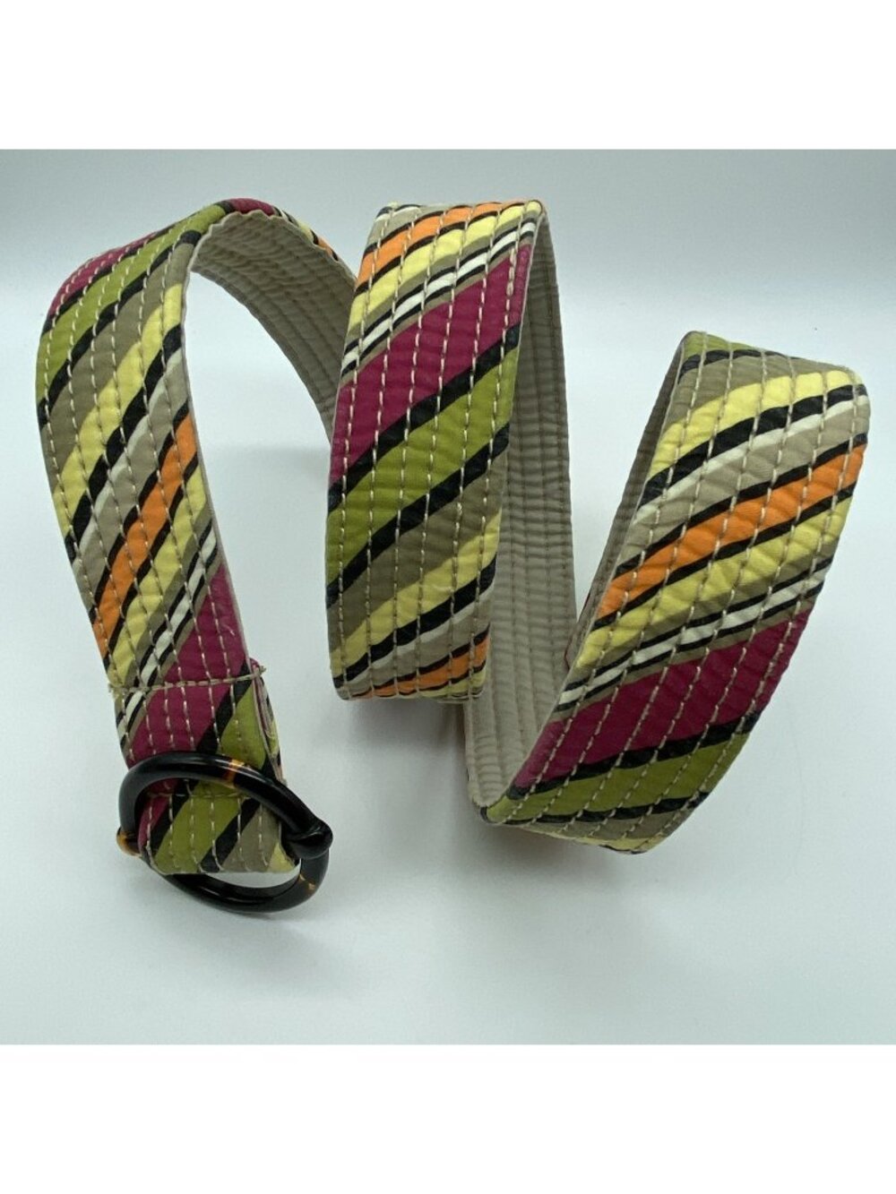 Gap Women's Large Canvas Striped Belt Multicolor Casual 1.5" Wide 45"